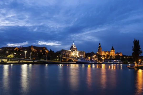 Szczecin panorama över floden Oder — Stockfoto