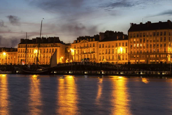 Nantes panorama całej rzeki Loary — Zdjęcie stockowe