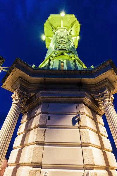 Ženeva maják v noci — Stock fotografie