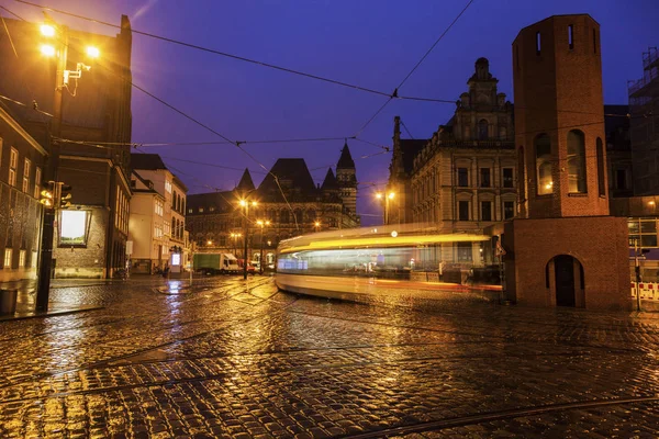 Manhã chuvosa no centro de Bremen — Fotografia de Stock