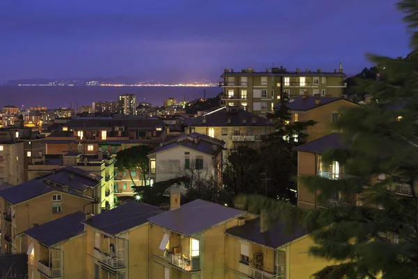 Genoa panorama at sunset — Stock Photo, Image