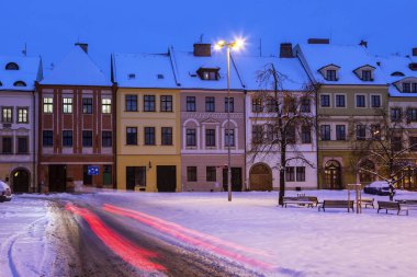 Kış Hradec Kralove ana meydanında