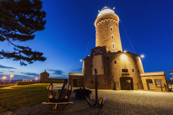 Колобжегский маяк ночью — стоковое фото