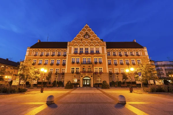 Városháza, a főtér, a Český Těšín — Stock Fotó