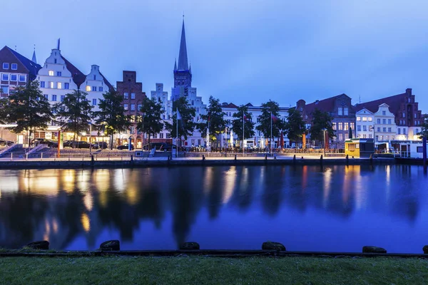 Lubeck and Trave River — Stock Photo, Image