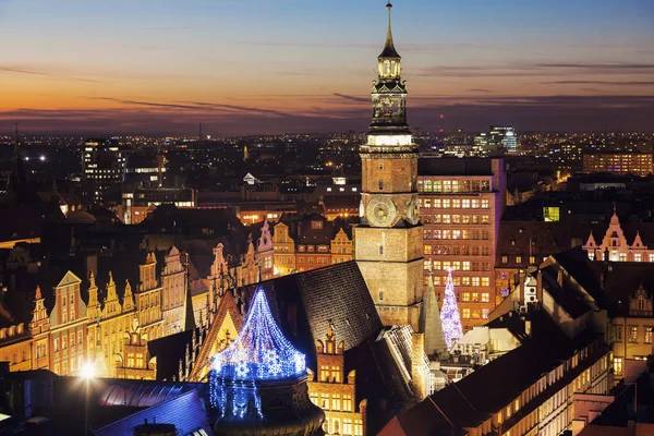 Oude stadhuis op marktplein in Wroclaw — Stockfoto