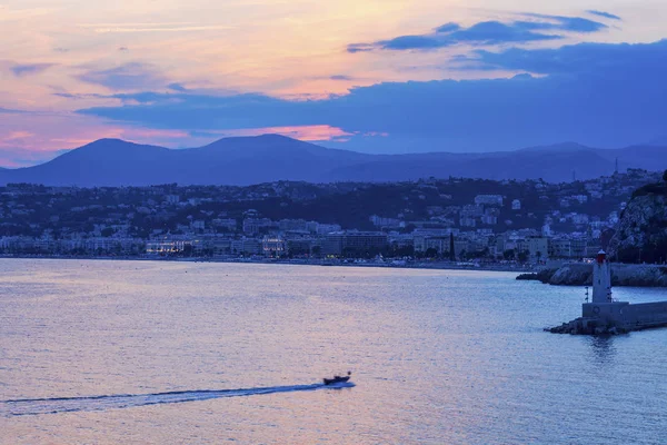 Zachód słońca w Nicea — Zdjęcie stockowe