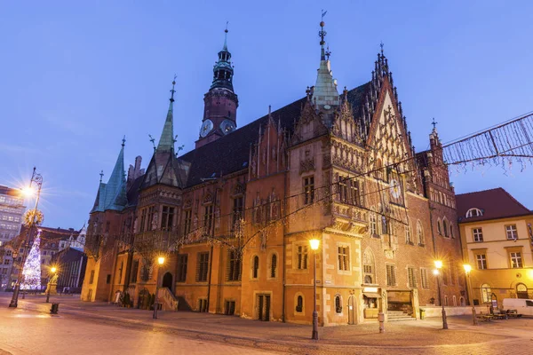 Oude stadhuis op marktplein in Wroclaw — Stockfoto