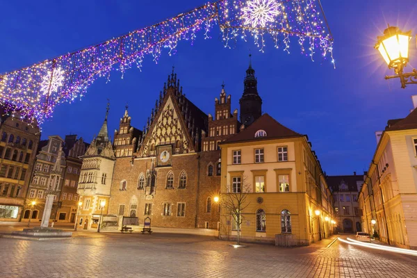 Oude stadhuis op marktplein in Wroclaw — Stockfoto