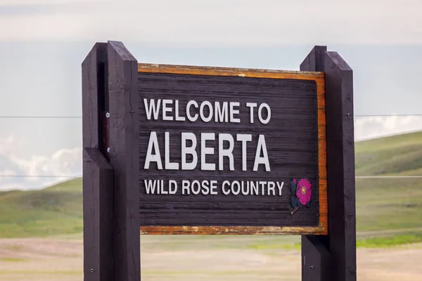Bem-vindo ao sinal Alberta — Fotografia de Stock