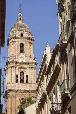 Malaga Katedrali ve mavi gökyüzü