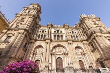 Malaga Cathedral and blue sky clipart