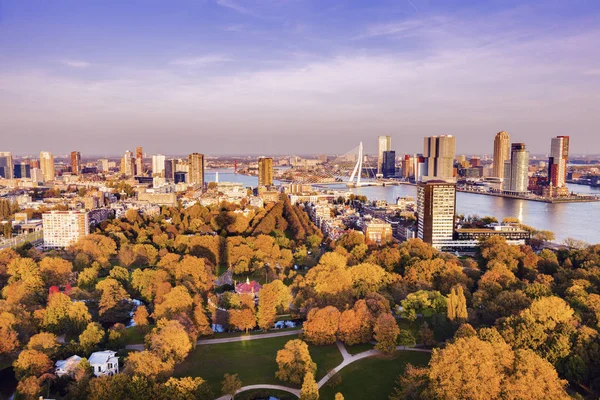 Luchtfoto panorama van Rotterdam — Stockfoto