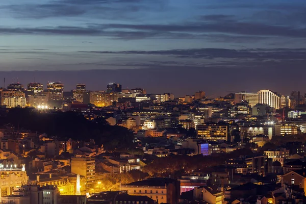 Panorama of Lisbon at night — Stock Photo, Image