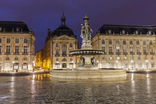 Fontaine des Trois Graces on Place de la Bourse in Bordeaux — Stock Photo, Image