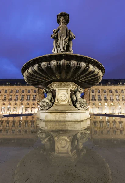 Fontaine des Trois Graces on Place de la Bourse in Bordeaux — ストック写真