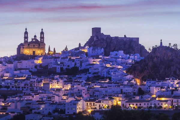 Castillo de Olvera y Parroquia de Nuestra Señora de la Encarnación — Foto de Stock