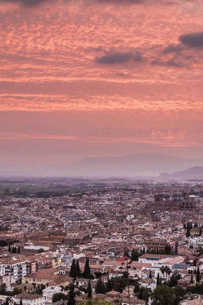 Panorama of Granada at sunset