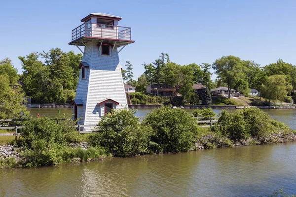 Faro dell'isola di Nancy vicino al lago Huron — Foto Stock