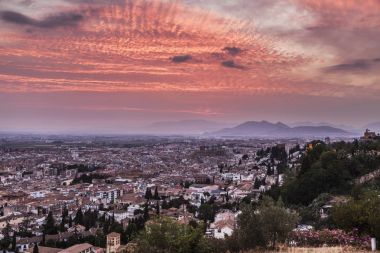 Gün batımında Granada Panorama