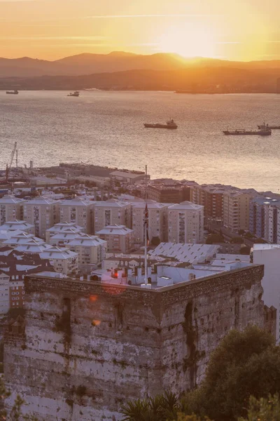 Panorama de Gibraltar al atardecer — Foto de Stock