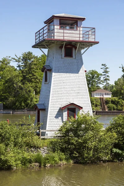 Lighthouse Nancy Island przez jeziora Huron — Zdjęcie stockowe
