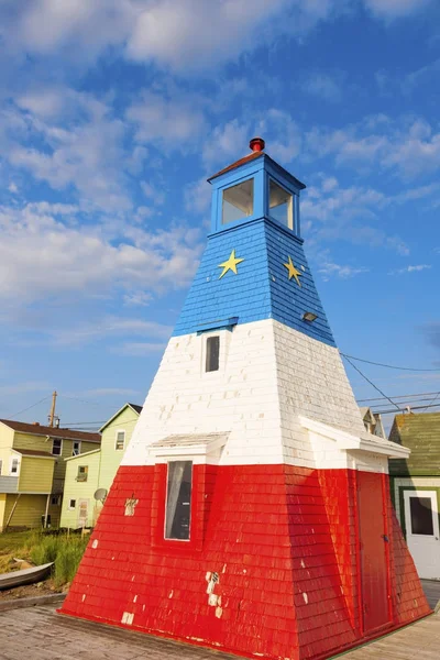 Cheticamp Harbour bereik Front vuurtoren — Stockfoto