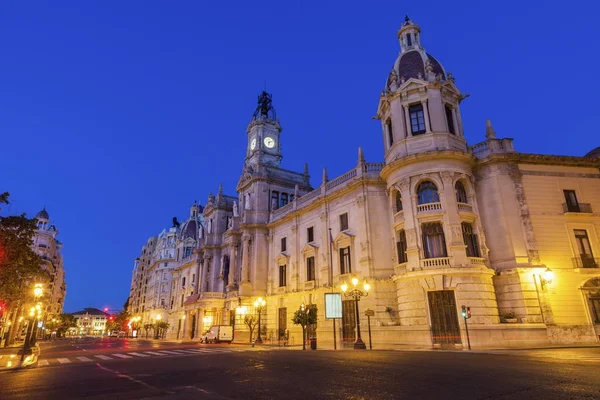 Prefeitura de Valência na Plaza del Ayuntamiento em Valência — Fotografia de Stock