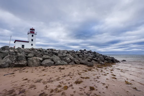 Karibus Leuchtturm Nova Scotia Nova Scotia Kanada — Stockfoto