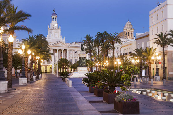 Cadiz City Hall on Plaza San Juan de Dios. Cadiz, Andalusia, Spain.