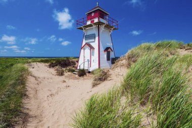 Prince Edward Island Covehead Limanı deniz feneri. Prince Edward Island, Kanada.