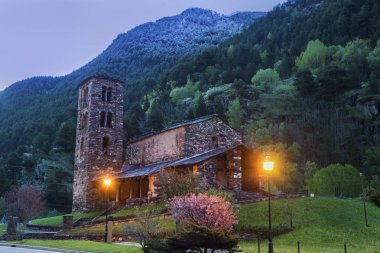 Sant Joan de Caselles Church in Canillo. Andorra la Vella, Andorra. clipart