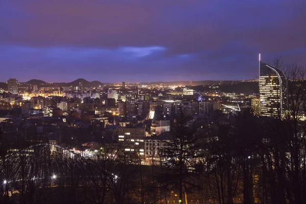 Панорама провінції Liege вночі — стокове фото