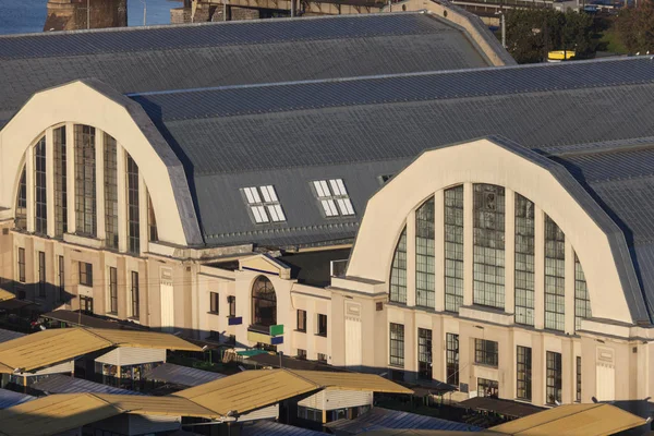 Riga Central Market - widok z lotu ptaka — Zdjęcie stockowe