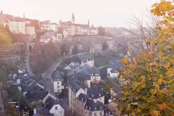 Panorama de Luxembourg-Ville au coucher du soleil — Photo