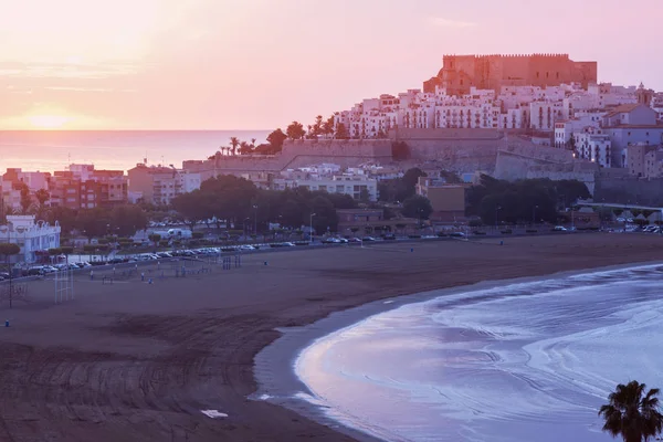 Panorama de Peniscola al amanecer — Foto de Stock