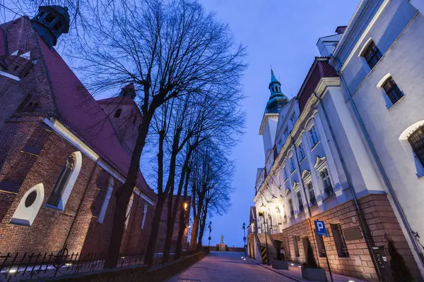 Βασιλική του Αγίου Νικολάου και το Δημαρχείο του Grudziądz ΠΕ — Φωτογραφία Αρχείου