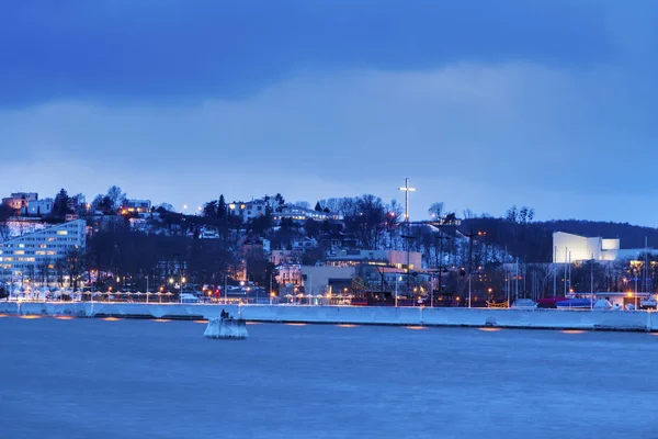 Panorama de Gdynia à noite — Fotografia de Stock