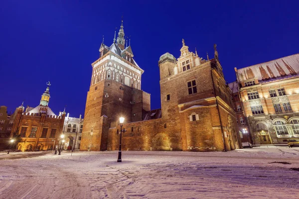 Torture chamber and Prison in Gdansk at night — Stock Photo, Image