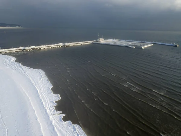 Sopot molo nel paesaggio invernale — Foto Stock