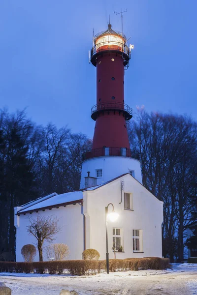 Lighthouse in Rozewie at night — Stock Photo, Image