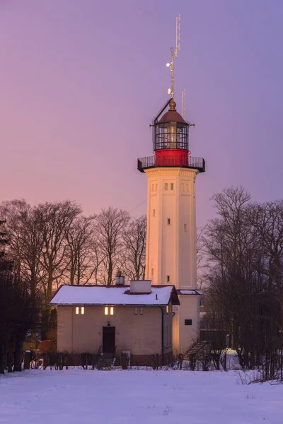 Lighthouse in Rozewie at sunset — Stock Photo, Image