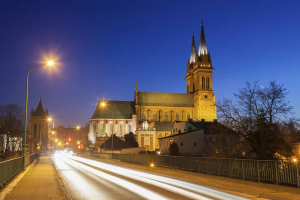 Kathedraal van de basiliek van St. Maria Hemelvaart in Wloclawek — Stockfoto