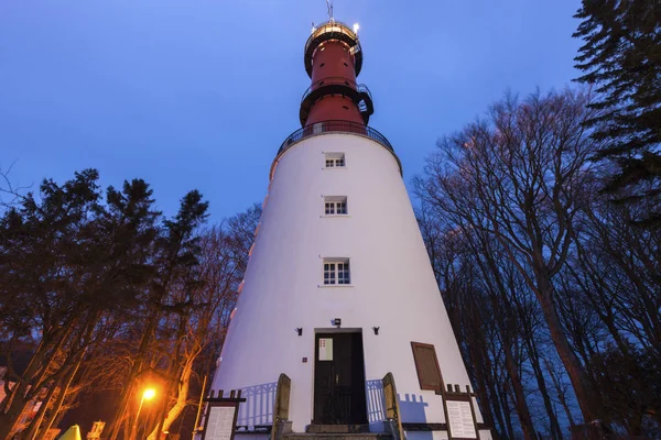 Farol em Rozewie ao pôr-do-sol — Fotografia de Stock