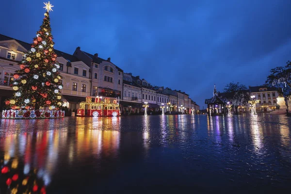 Natal chuvoso em Rzeszow — Fotografia de Stock