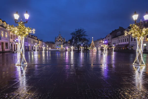 Natal chuvoso em Rzeszow — Fotografia de Stock