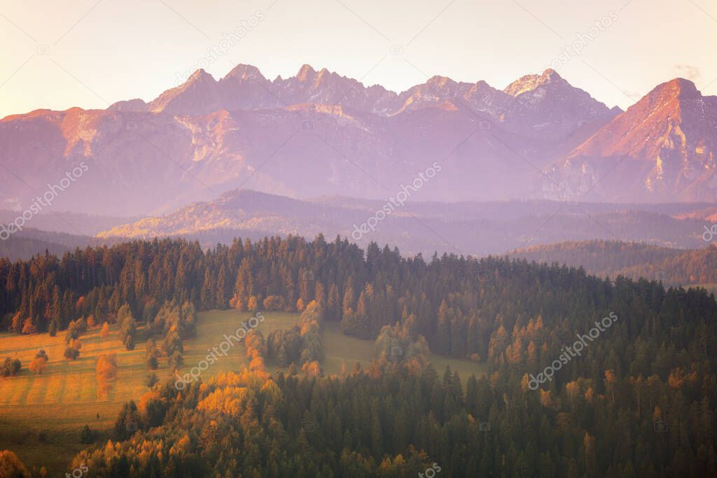 Tatra Mountains seen from Sromowce Wyzne 