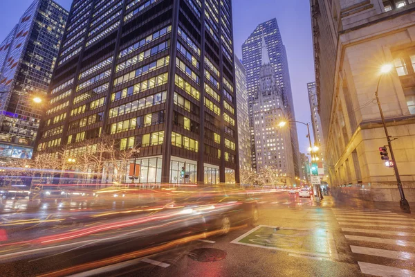 Noite chuvosa em Chicago — Fotografia de Stock