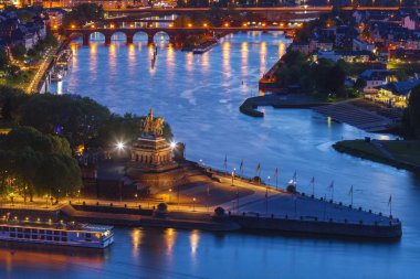 Koblenz Panoraması. Koblenz, Rheinland-Pfalz, Almanya.