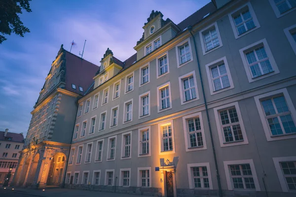 Palacio Justicia Elblag Por Noche Elblag Warmian Masurian Polonia — Foto de Stock